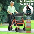 thumbnail image 2 of QEEKA Foldable Rollator Walkers with Seat for Seniors,450 lb Capacity,8" Wheels,18" Big Seat,6-Position Adjustable Height,Heavy-Duty Aluminum Rolling Walker, 2 of 7