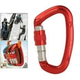 thumbnail image 4 of Mosquetón Resistente Y Resistente Mosquetón de Escalada con Compuerta Roscada de 25 KN, Escalada en Roca, Mosquetón de Bloqueo con en D para Es , rojo, 4 of 8