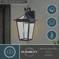 thumbnail image 4 of Derby 8-in W 1 Light Dusk to Dawn Matte Black Outdoor Wall Lantern Clear Glass Shade, LED Compatible, 4 of 13