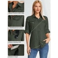 thumbnail image 3 of POENTAB Womens Button Down Shirts Long Sleeve Work Blouses Collared Tops Tunics with Pockets, 3 of 7