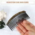 thumbnail image 5 of Unique Bargains 2 Pcs Rhinestone Side Hair Combs 20 Teeth 24 Wide Teeth Slide Combs Champagne 3.94"x1.77"(L*W), 5 of 7