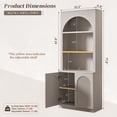 thumbnail image 2 of Aitjunz 77.6" Tall Pantry Cabinet, Kitchen Pantry Storage Cabinet with Adjustable Shelves, Open Storage and 2 Fluted Doors, Freestanding Kitchen Cabinet for Dining Room, Light Gray, 2 of 8