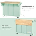 thumbnail image 6 of Harper & Bright Designs Kitchen Island with Drop Leaf and Wheels Rolling Kitchen Cart with Storage and Cabinet and 3 Drawers for Dining Room, Mint Green, 6 of 20