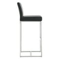 thumbnail image 3 of TOV Furniture Denmark Black Vegan Leather Barstool with Silver Legs - Set of 2, 3 of 10