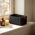 thumbnail image 4 of Small Wicker Basket, Handwoven Paper Rope Storage Baskets with Handles, Decorative Organizing Bins for Home, Desk, Bathroom Kitchen Storage Gifts, 4 of 6