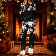 thumbnail image 2 of successthop Christmas Pajamas for Women Merry 2 Piece Snowflake Long Sleeve Party Tops Vacation Pants Holiday Loungewear, 2 of 5