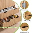 thumbnail image 6 of Mintazer 72" Modern Fluted Freestanding Kitchen Pantry Storage Cabinet with 2 Door & 2 Drawers, Large Storage Hutch with 8 Spice Door Racks for Kitchen Dining Room Bathroom, Natural, 6 of 13