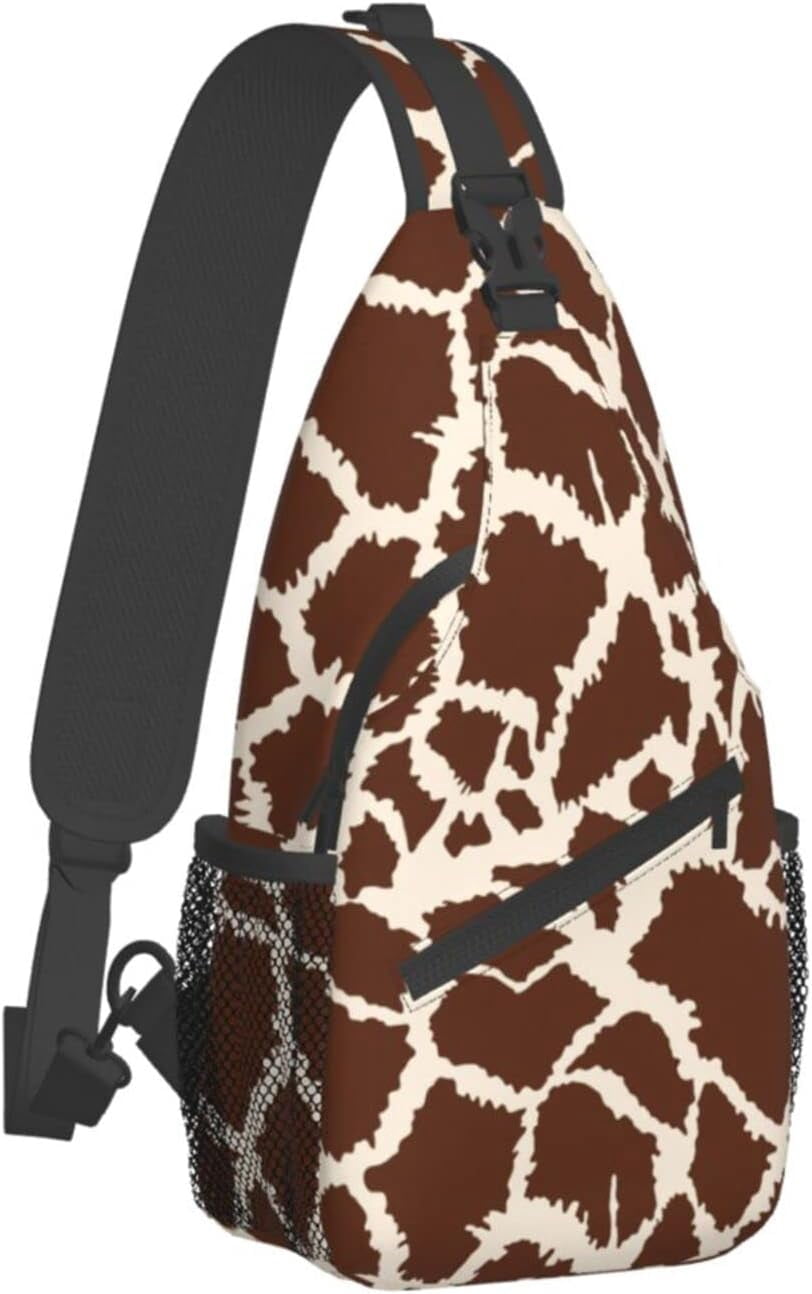 Funny Giraffe Animal Print Sling Bag Crossbody Hiking Travel Chest Bags Backpack Shoulder Daypack for Women Men