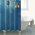 thumbnail image 4 of Shower Curtain for Bathroom Blue Balls Hanging on White Pine Branches with Snowflakes Shower Curtains Durable Modern Bath Curtain Hooks Included,72x72Inch, 4 of 5