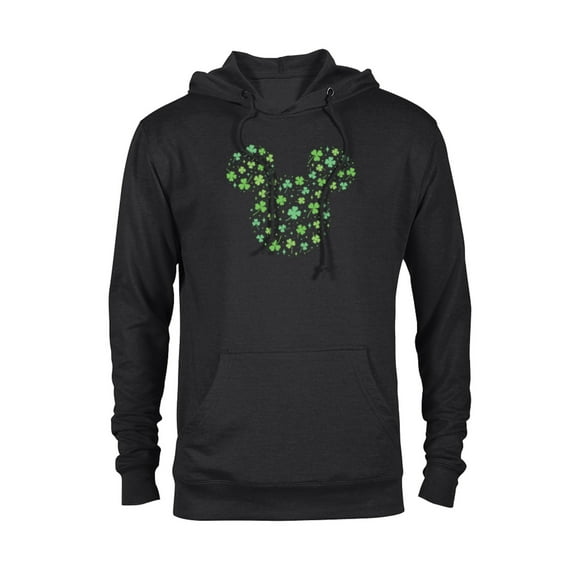 Disney Mickey Mouse Icon Shamrock Clovers St Patrick’s Day - Pullover Hoodie for Adults - Customized-Black