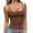 Brown, variant on YUEVORA Spaghetti Strap Tank Top for Women, Slim Fit Cropped Camisole with Soft Stretch, Solid Color Basic Cami Shirt, Everyday Summer Layering Piece, Sizes XXS to XL.