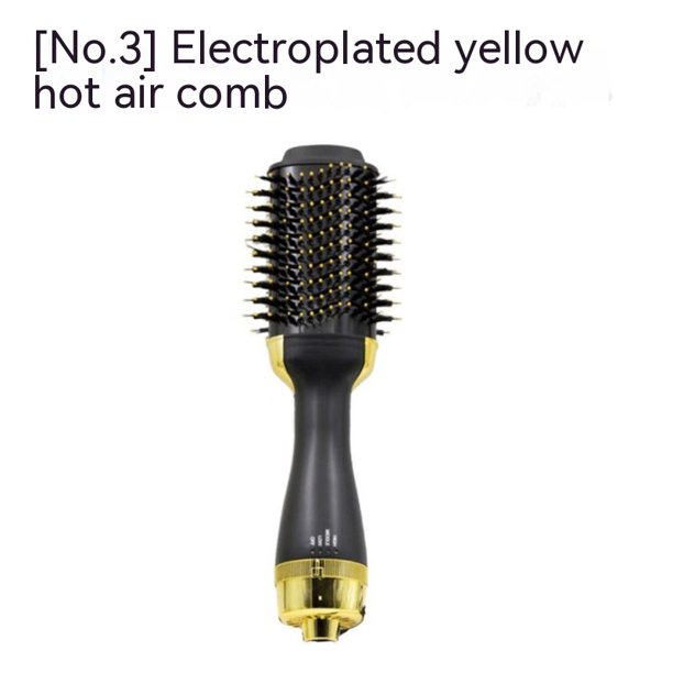 Peinado de aire caliente sin lesiones peinado peinado recto multifuncional peinado recto secador de pelo automático de tres en uno peinado de iones negativosNegro y dorado