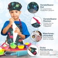 thumbnail image 6 of Gleamkid Complete Kids Cooking and Baking Set, 27 Pcs Aprons for Boys, Chef Hat, Mitt & Utensil to Dress up Chef Costume Career Role Play for 3-7 Years Boys, 6 of 8