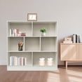 thumbnail image 6 of Bookcase, Wooden Bookshelf with 7 Compartments, 3-Tier Freestanding Display Storage Shelves, Cabinet Rack Organizer, DIY Book Case for Living Room, Bedroom, Home Office 39.37*9.06*39.37in, 6 of 24