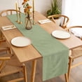 thumbnail image 3 of Vintage Sage Green Table Runner - 70 Inch Long, Kitchen Dining Table Runner Dresser Scarves, Farmhouse Retro Beige Solid Color Farmhouse Decor for Coffee Tables Wedding Party Banquet, 3 of 8