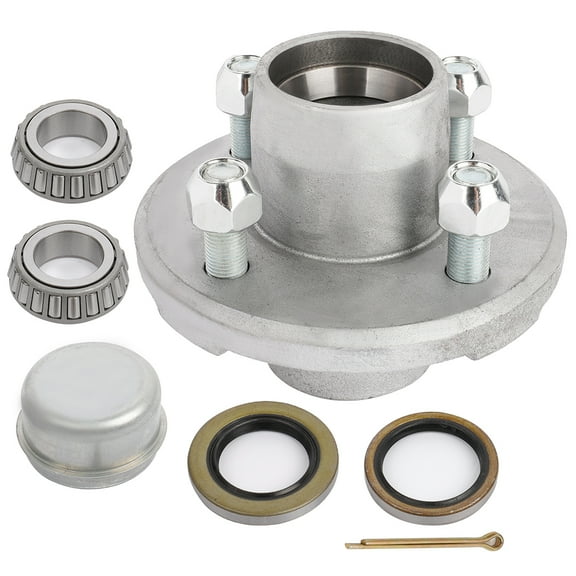 SCITOO Boat Trailer Hub With GALVANIZED Idler Hub 4 Lug on 4 Bolt Pattern 2 x 1/16 44649 Bearing fit for 2000lbs