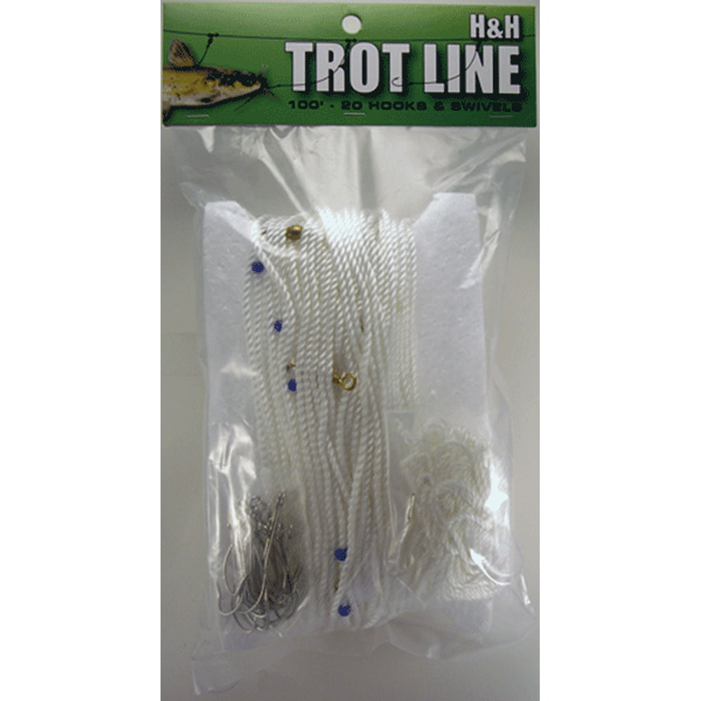 H H LURE H&H TROTLINE 100' X 25 HOOKS