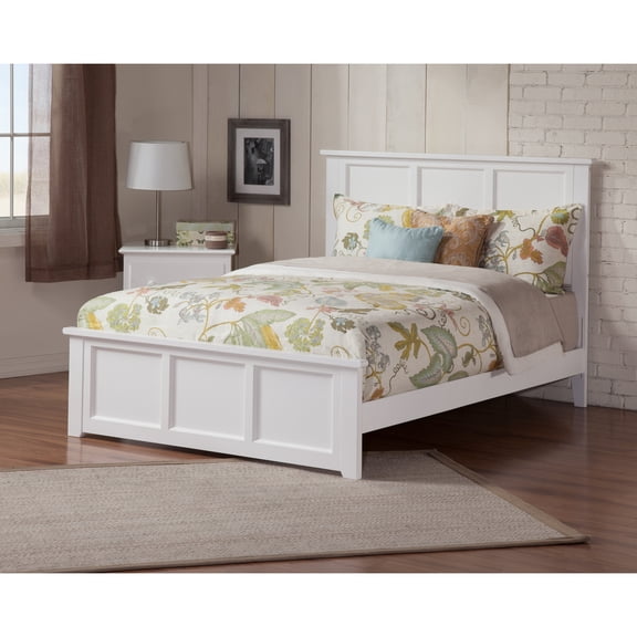 HomeStock Tuscan Treats King Size Foundation Bed Frame with Matching Footboard & USB Charger in White