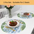thumbnail image 5 of Summer Slippers Round 13 Inch Placemats Set of 2, Tropical Botanical Palm Leaves Blue Plaid HeatResistant Non Slip Place Mats for Dining Table, Wipeable Braided Kitchen Table Mats for Housewarming, 5 of 9