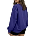 thumbnail image 6 of Women's Oversized Round Neck Fleece Hoodie Casual Comfort Pullover Tops for Women Fall Winter Clothing Soft Warm Loose Fit Sweatshirt for Daily Wear,Navy,M, 6 of 6