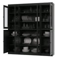 thumbnail image 2 of Palace Imports 100% Solid Wood Kitchen Pantry Storage Cabinet with Glass Doors and Adjustable Shelves, Black, 2 of 4