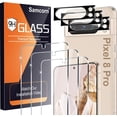 thumbnail image 3 of [Paquete de 3+3] Protector de pantalla de vidrio templado para Google Pixel 8 Pro 5G, desbloqueo ultrasónico de huellas dactilares, HD Clear Case Friendly resistente a los arañazos para Google Pixel 8, 3 of 4