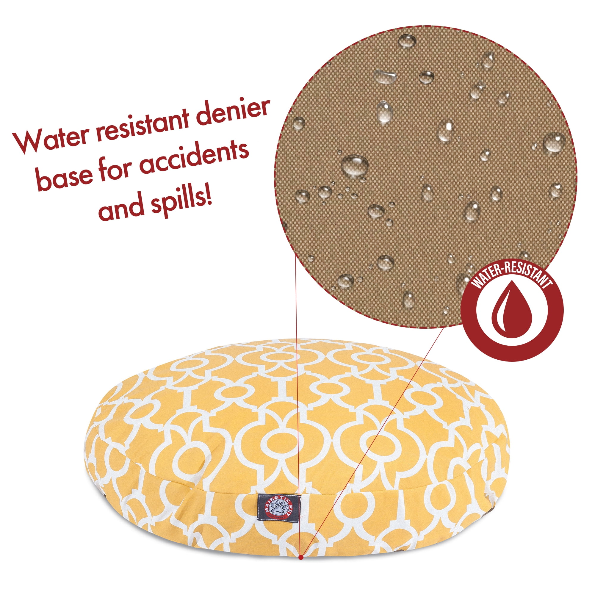 Majestic Pet Athens Round Dog Bed Treated Polyester Removable Cover Citrus Medium 36 x 36 x 5