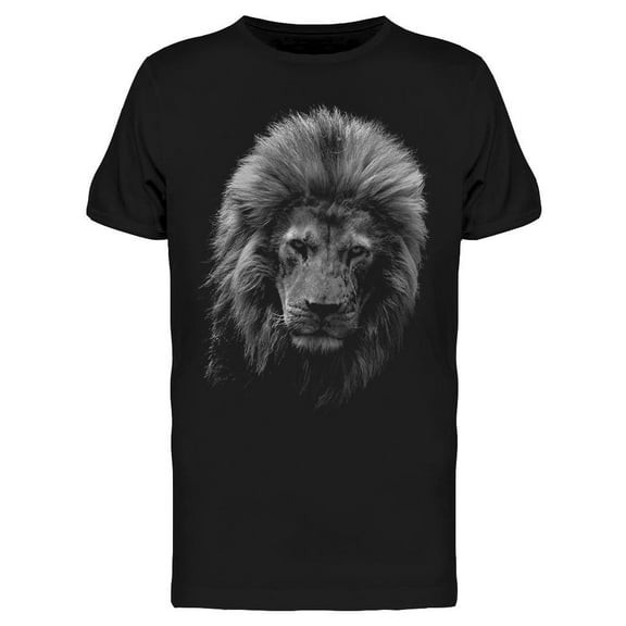 Staring Lion Black/white T-Shirt Men -Image by Shutterstock, Male 3X-Large