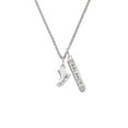 thumbnail image 2 of Delight Jewelry Silvertone 3-D White Ice Skate Silvertone Balance Bar Charm Necklace, 23", 2 of 4