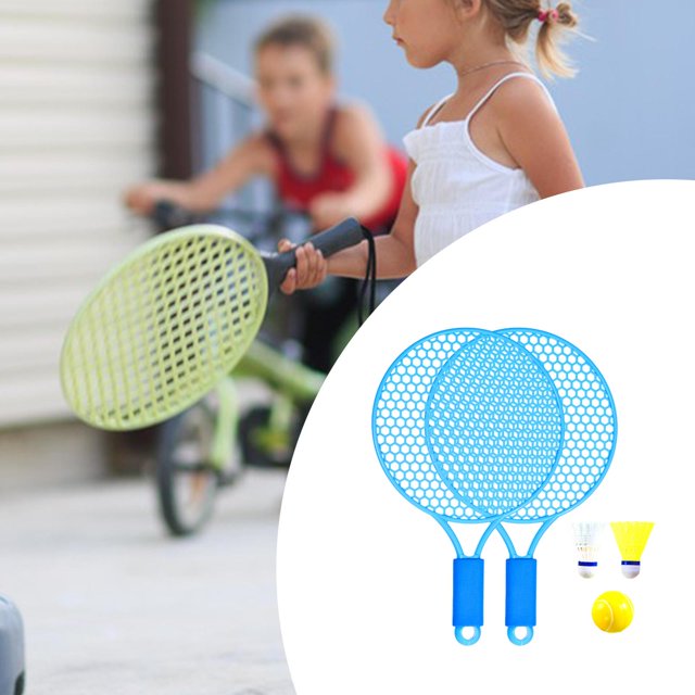 Raqueta de Tenis para Niños, Juego de Tenis de Bádminton para Niños, Raqueta de Volante de Pelota, Raqueta de Bádminton para Principiantes, Patio Tras azul