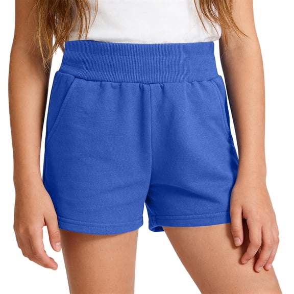 Ruyang Boys Girls Athletic Shorts with Pockets High Waisted Running Soccer Shorts Teens Kids Gym Sports Active Cotton Short Pants