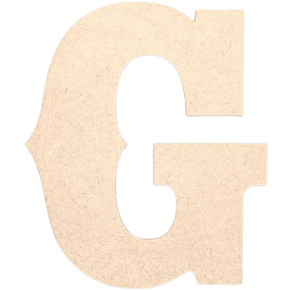 Krafty Supply 16" Tall Western Block - MDF Letter G | 1/4" Thick | Unfinished Wooden Letters | Craft Alphabet Initials