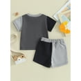 thumbnail image 4 of Qtinghua 2Pcs Infant Toddler Baby Boy Girl Summer Outfits Short Sleeve Contrast Color Tops and Shorts Clothes, 4 of 9