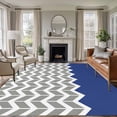 thumbnail image 3 of 8x10 Washable Area Rug, Blue Grey Non-Slip Extra Large Rectangle Rug for Living Room Bedroom, Herringbone Indoor Floor Mat for Home Decor, 3 of 9