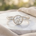 thumbnail image 3 of Rosec Jewels IGI Certified Lab Grown Diamond Engagement Ring - E-VS1 Quality - Bezel Set Diamond Solitaire Ring for Women, 925 Sterling Silver, US 4.00, 3 of 8