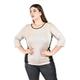 thumbnail image 1 of Blusa con diseño bicolor Roman Fashion /Tallas Extras, 1506 (Beige) beige 42, 1 of 5