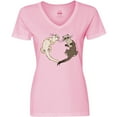 thumbnail image 3 of Inktastic Cute Ferret Heart Women's V-Neck T-Shirt, 3 of 5