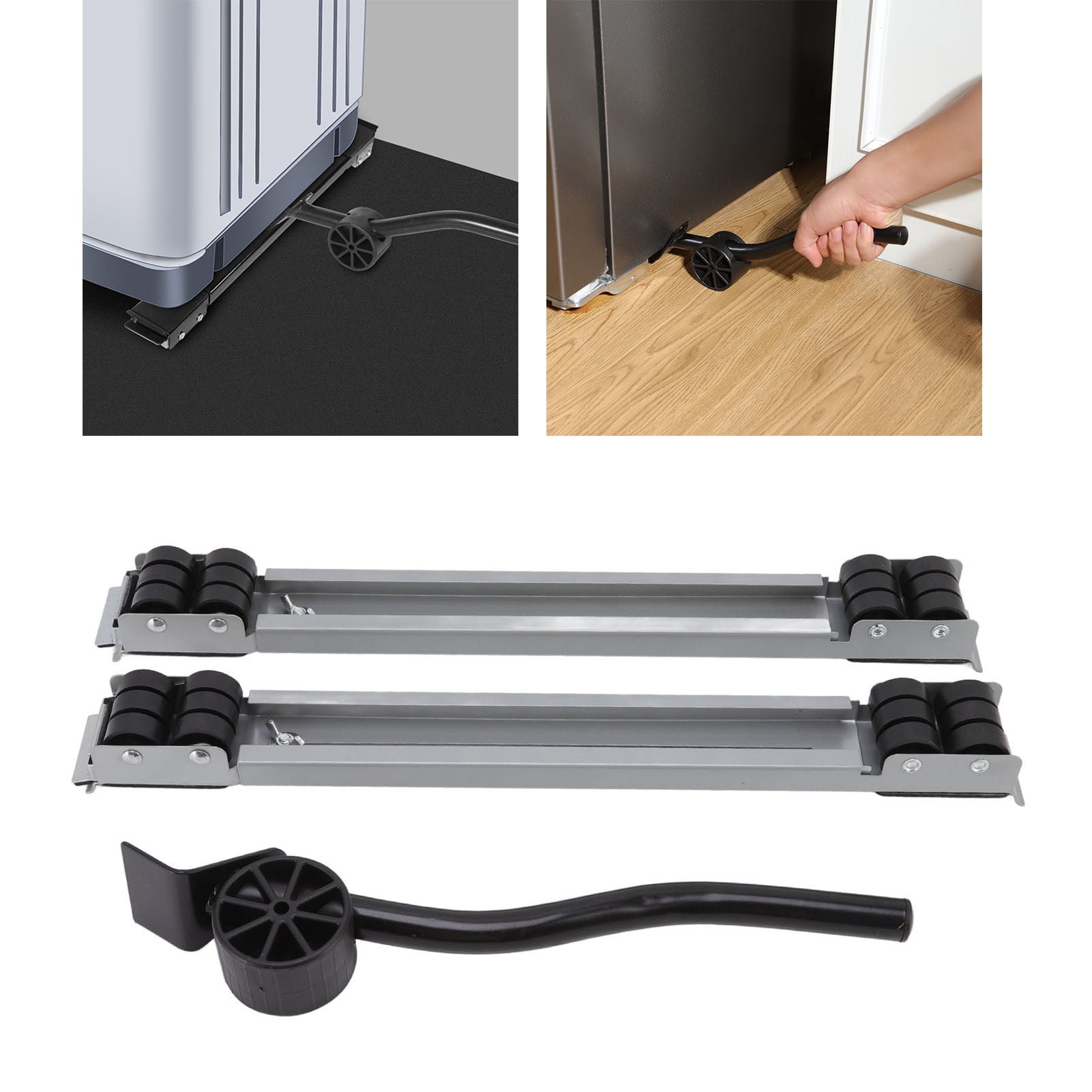 Heavy Duty Appliance Rollers, Easy to Move Easy to Use Refrigerator  Appliance Rollers 24 Wheels Load Bearing 300KG for Furniture(Black)
