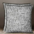 thumbnail image 1 of S4Sassy Floral Print Gray Square Cushion Cover Cotton Poplin Pillow Case Throw 1 Pair-12 x 12 Inches, 1 of 3