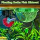 thumbnail image 2 of Uxcell Redondo Acuario Flotante Betta Escondite 1-Pack, Hamaca para Peces Betta, Juego de Camuflaje para Decoraciones de Acuario, Tamaño S, Verde, 2 of 6