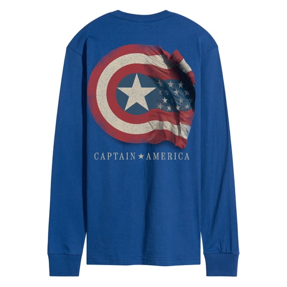 Marvel - Captain America Flag Pastel - Men's Long Sleeve Graphic T-Shirt