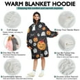 thumbnail image 5 of Wearable Oversized Blanket,Halloween Ghost Pumpkin Medley Pattern Wearable Blanket Hoodie for Adults,Cozy Hooded Blankets with Super Pockets,Super Warm Fuzzy Pullover for Women & Men, 5 of 6