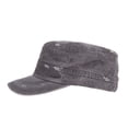 thumbnail image 2 of WITHMOONS Cadet Cap Camouflage Twill Cotton Distressed Washed Hat KR4303 (Grey), 2 of 4