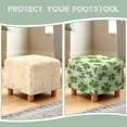 thumbnail image 6 of SCRAWLGOD St. Patrick's Day Shamrock Pattern Green Beige Ottoman Cover Square Stretch Ottoman Slipcovers Soft Storage Foot Rest Cover Washable Footrest Stool Slipcover with Elastic Bottom, 6 of 7