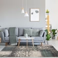thumbnail image 3 of 5' X 8' Teal And Gray Damask Distressed Stain Resistant Area Rug, 3 of 4