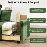 BedLuxury 146.5’’ U shape Modular Sectional Sofa with Movable Ottomans, Modern Chenille Deep Seat Couches for Living Room, Apartment, Office, 4-Seat, Green