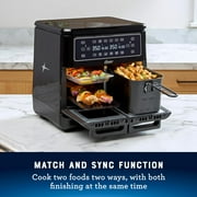 Oster 11-Quart Flex Air Fryer Oven, Dual Air Fryer with 2 Cooking Zones, with 6 Cooking Functions, Large Air Fryer with 2 Frying Baskets