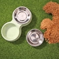thumbnail image 5 of Double Cat Dog Bowl,Pets Water & Food Bowl Set for Small Medium Dogs Cats,Pet Supplies,Dog Double Bowl Puppy Food Feeder Stainless Steel Pet Drinking Dish,Cyan,9.84x5.31x1.97In, 5 of 7