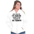 thumbnail image 3 of Funny I'm Awake But Not Ready Joke Unisex Fleece Graphic Zip Up Hoodie Brisco Brands 3X, 3 of 5