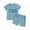 Blue, variant on Elippeo 2Pcs Baby Boy Summer Outfits 6 12 18 24 Months 3 Years Short Sleeve Tree/Gesture Print T-Shirt + Shorts Set Toddler Clothes